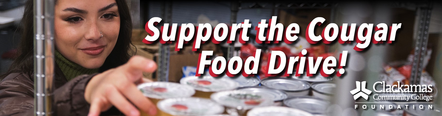 Women picking out food from Cougar Food pantry shelf