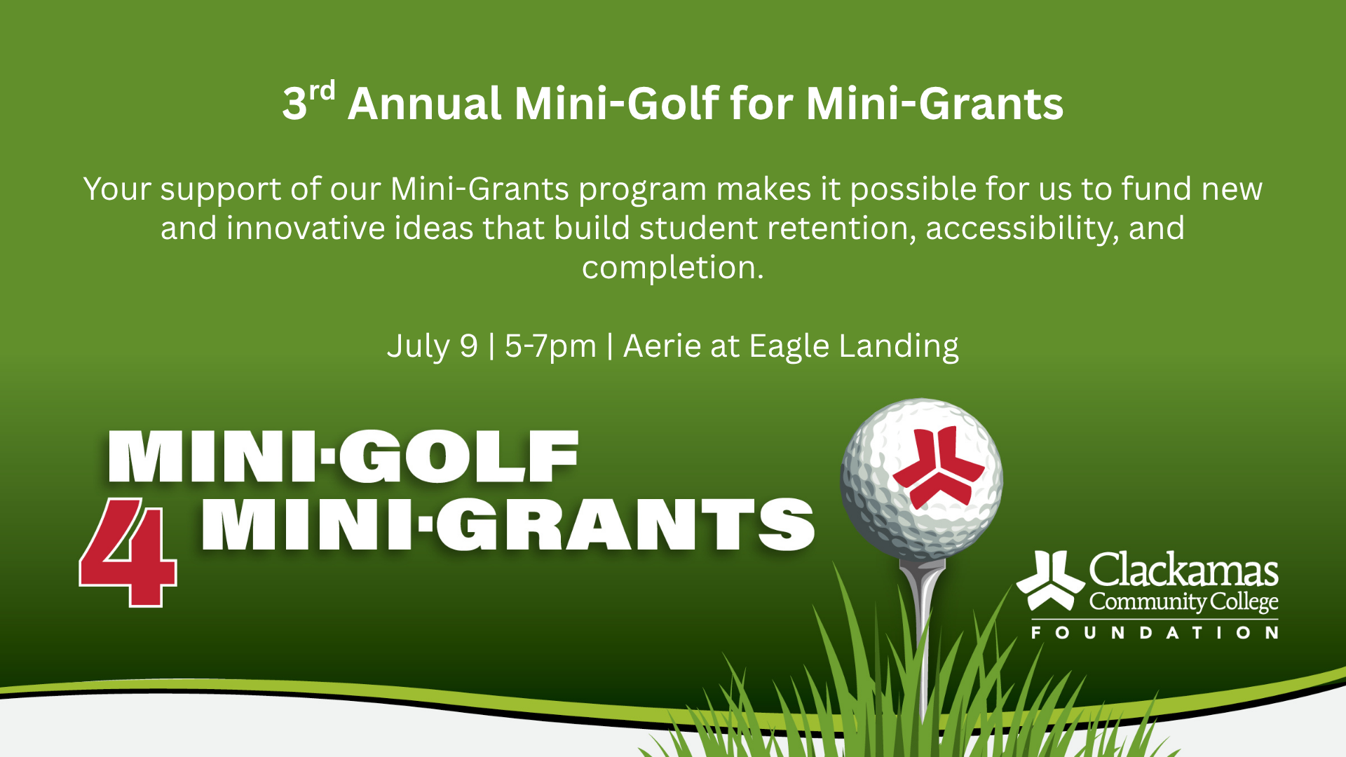 Mini Golf Website Homepage Graphic